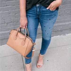 LOFT Modern Skinny Polka Dot Jeans